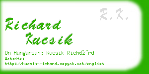 richard kucsik business card